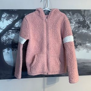 💗✨💗Children’s Place pink and white zip fluffy jacket